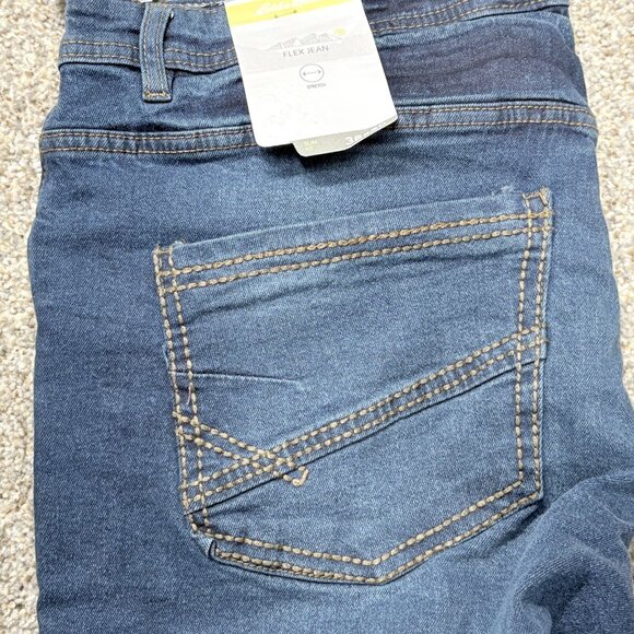Eddie Bauer Jeans Mens 38x30 Slim Fit Flex Stretch Straight Leg Dark Wash NWT - Picture 12 of 16